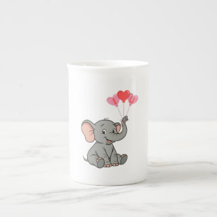 Taza De Porcelana Elefante lindo día de San Valentín