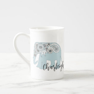 Taza De Porcelana Elefante personalizado de estilo boho chic con est