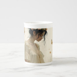 Taza De Porcelana Elegancia suave en una danza de mariposa