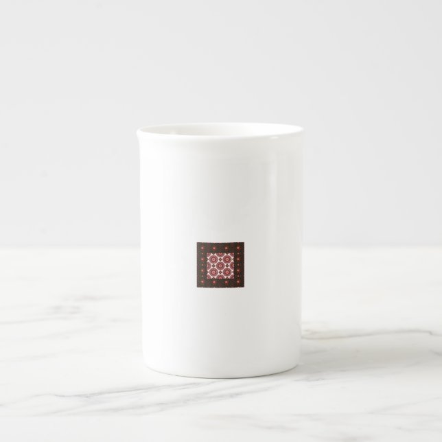 Taza De Porcelana Elegant Dark Red Geometric Pattern Ceramic Mug – A (Frente)
