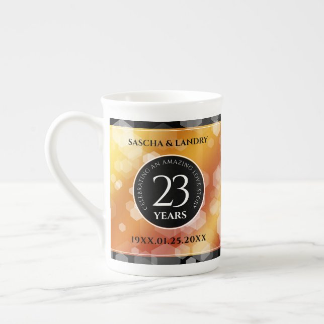 Taza De Porcelana Elegante 23° Aniversario del Boda Imperial Topaz (Izquierda)