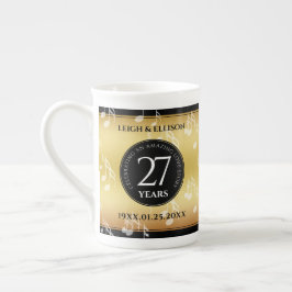 Taza De Porcelana Elegante 27ª celebración del Aniversario del Boda