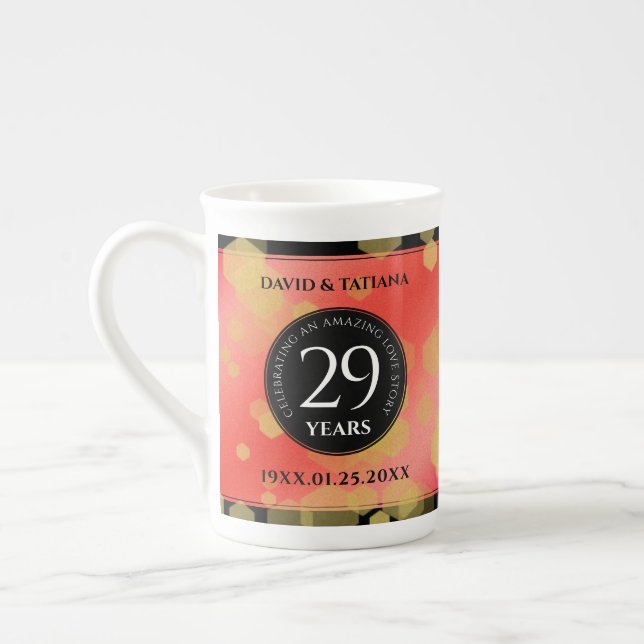 Taza De Porcelana Elegante 29° Aniversario del Boda de Garnet (Izquierda)