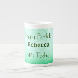 Taza De Porcelana Elegante 40 cumpleaños personalizado