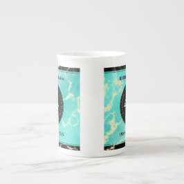 Taza De Porcelana Elegante 44° Aniversario Boda Turquesa