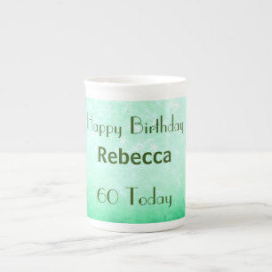 Taza De Porcelana Elegante 60 cumpleaños personalizado