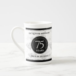 Taza De Porcelana Elegante 75° Aniversario del Boda del Diamante