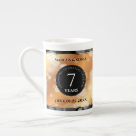 Taza De Porcelana Elegante 7.ª Celebración del Aniversario del Boda 