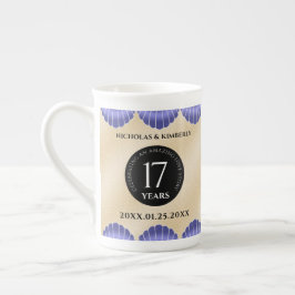 Taza De Porcelana Elegante aniversario Boda de 17 conchas
