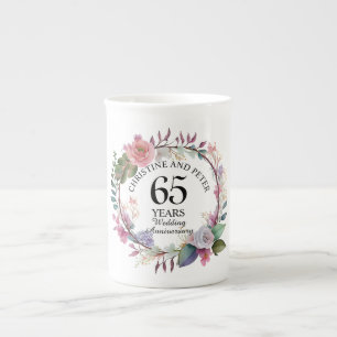 Taza De Porcelana Elegante aniversario de bodas floral (65)