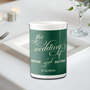Taza De Porcelana Elegante caligrafía regalo Boda Verde azulado