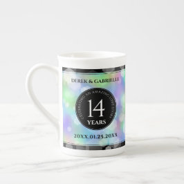 Taza De Porcelana Elegante celebración del 14º Aniversario del Boda 