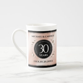 Taza De Porcelana Elegante celebración del 30° Aniversario de la Bod