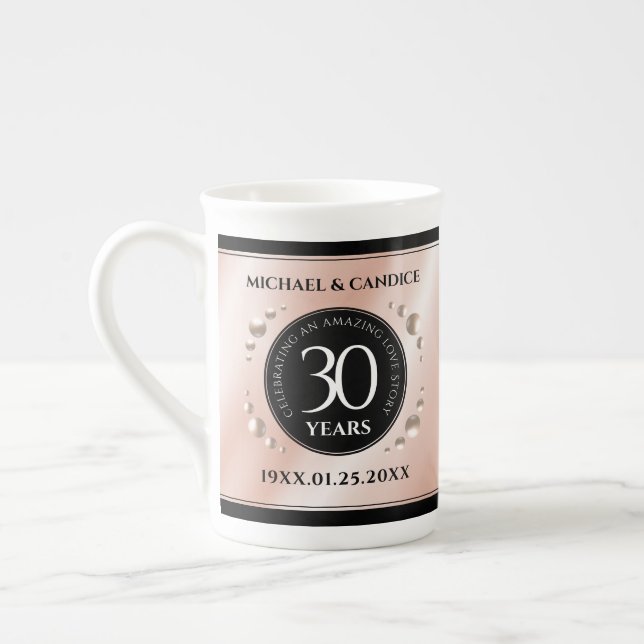 Taza De Porcelana Elegante celebración del 30° Aniversario de la Bod (Izquierda)