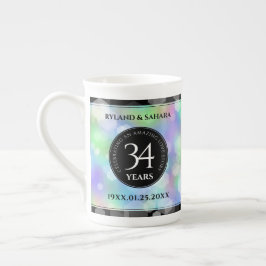Taza De Porcelana Elegante celebración del 34° Aniversario del Boda