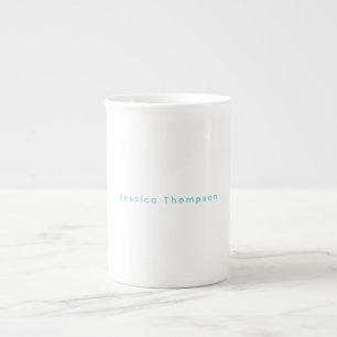 Taza De Porcelana Elegante Moderno Plano Simple Nombre Profesional