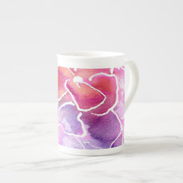 Taza De Porcelana Elegante moraleja rosa floral y hongo malvado en C