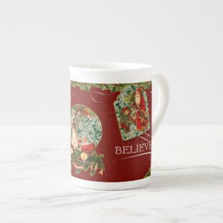 Taza De Porcelana Elegante Santa Nicolás cree cosecha de nata