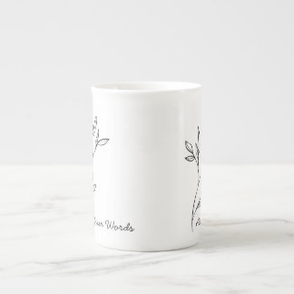 Taza De Porcelana Elegante Texto Personalizado Estilo Simple Negro y