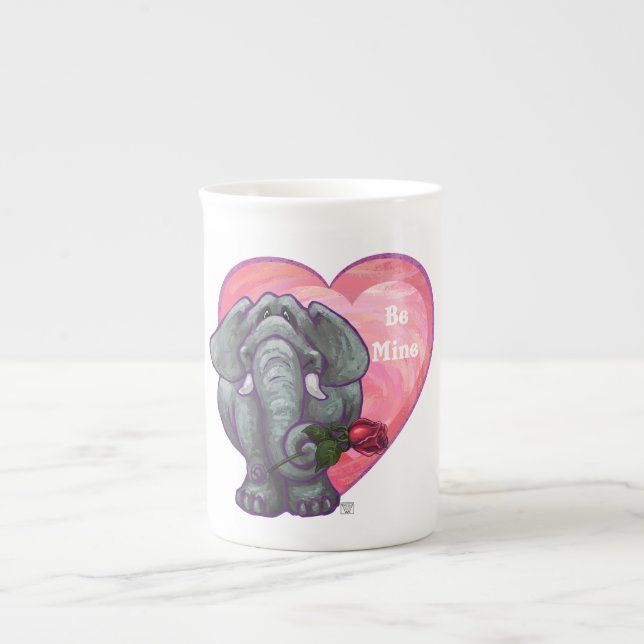Taza De Porcelana Elephant El día de San Valentín (Frente)