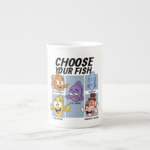 Taza De Porcelana Elige tu pez divertido
