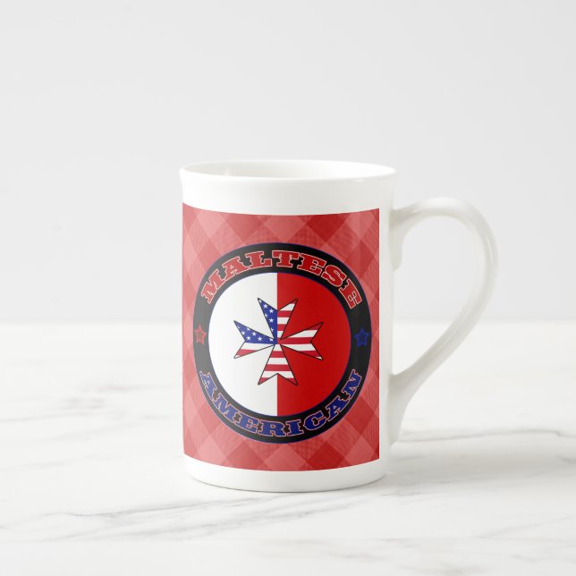 Taza De Porcelana Embargo cruzado maltés-americano (Derecha)