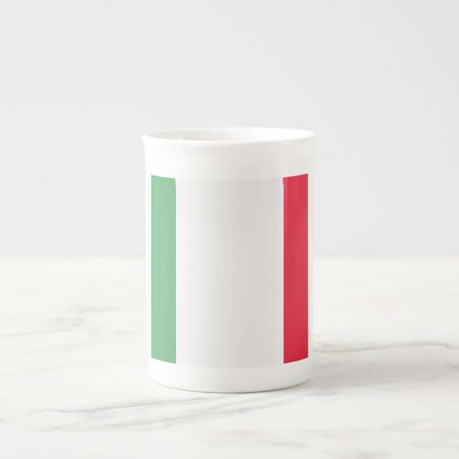 Taza De Porcelana Emblema de bandera de Italia (Frente)