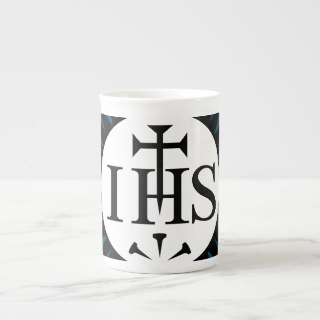 Taza De Porcelana Emblema de la Sociedad de Jesús (Frente)