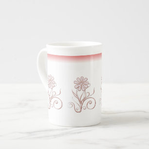 Taza De Porcelana Encantador hueso floral China Mug