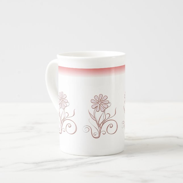 Taza De Porcelana Encantador hueso floral China Mug (Izquierda)