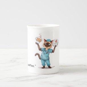 Taza De Porcelana Enfermera con pausa para café
