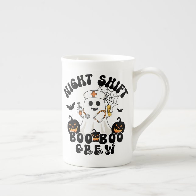 Taza De Porcelana Enfermera de turno nocturno Mug - Fantasma de la t (Derecha)
