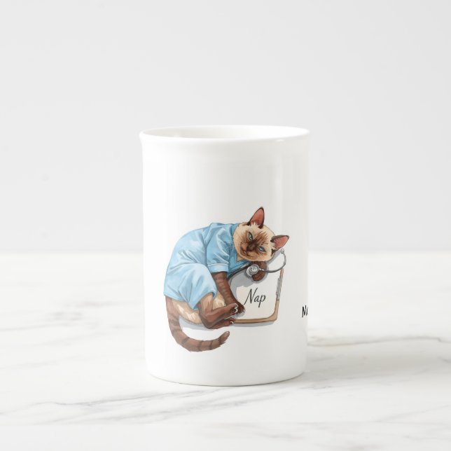Taza De Porcelana Enfermera, tome una siesta para los amantes del ga (Frente)