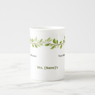 Taza De Porcelana Enseñanza Personalizada del Futuro Rama Verde