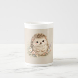 Taza De Porcelana Erizo europeo adorable en jardín 