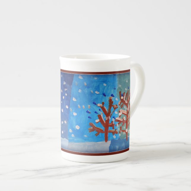 Taza De Porcelana Escena de invierno (Derecha)