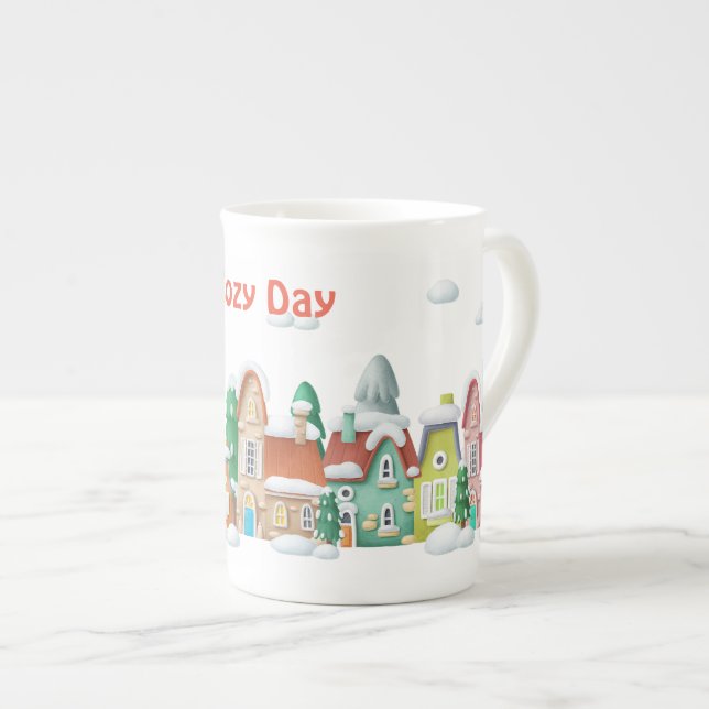 Taza De Porcelana Escena de invierno (Derecha)