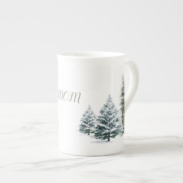 Taza De Porcelana Escena de invierno personalizada (Derecha)