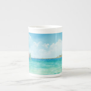 Taza De Porcelana Escena tranquila de windsurf