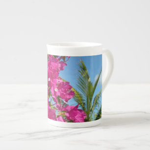 Taza De Porcelana Escenario natural tropical de buganvillas y palmer