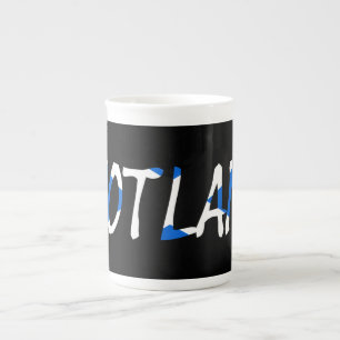 Taza De Porcelana Escocia sobre la bandera escocesa