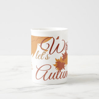 Taza De Porcelana Escribamos que es otoño