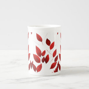 Taza De Porcelana Especialidad en la bruma china con hojas y natural