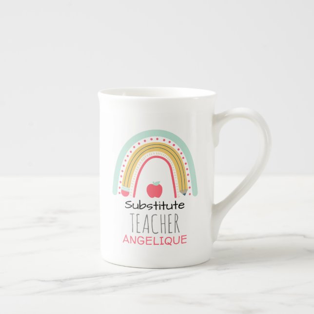 Taza De Porcelana Espectro educativo: sustituir el arcoiris del prof (Derecha)