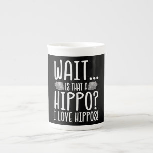 Taza De Porcelana Espera ¿Es Un Hippo? ¡Me Encantan Hippos!