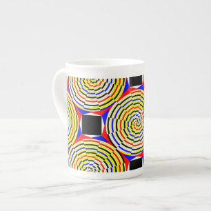 Taza De Porcelana Espirales amarillas de Kenneth Yoncich