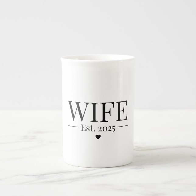 Taza De Porcelana Esposa Establecida 2025 (Frente)