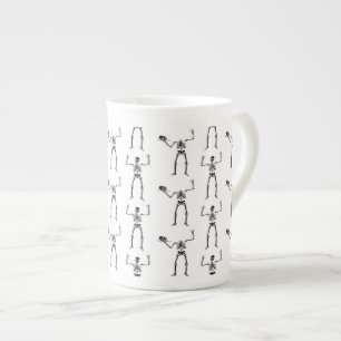 Taza De Porcelana Esqueletos De Halloween, Truco O Tratamiento, Boo