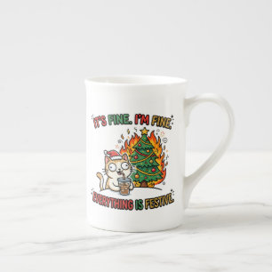 Taza De Porcelana Está Bien Estoy Bien Todo Es Festivo Caótico Mem