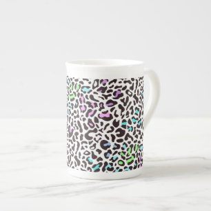 Taza De Porcelana Estampado de leopardo pastel